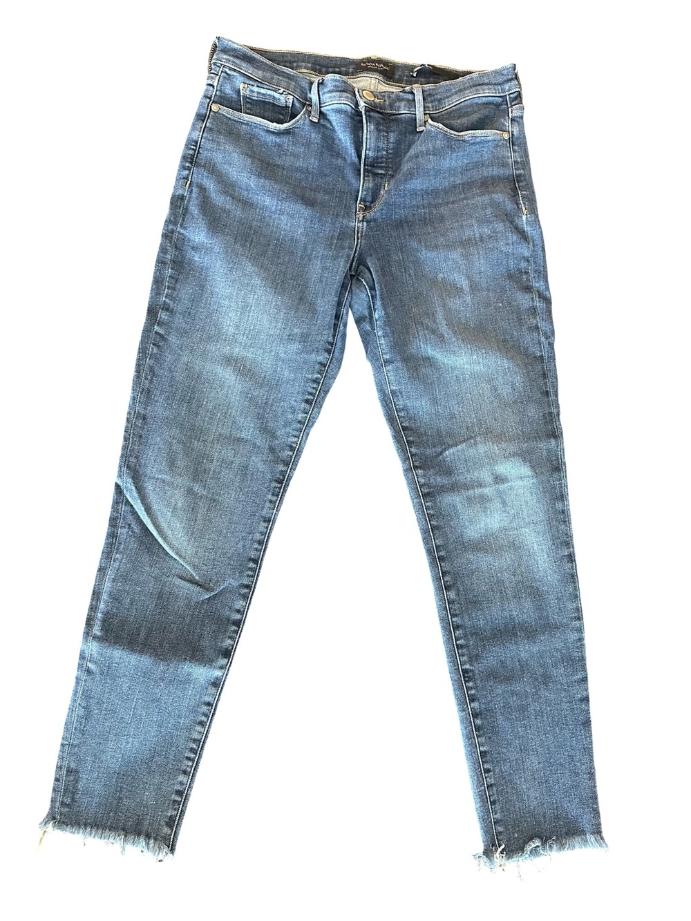 Banana Republic Mid Rise Skinny Ankle Frayed Raw Edge Murphy Wash Jeans
